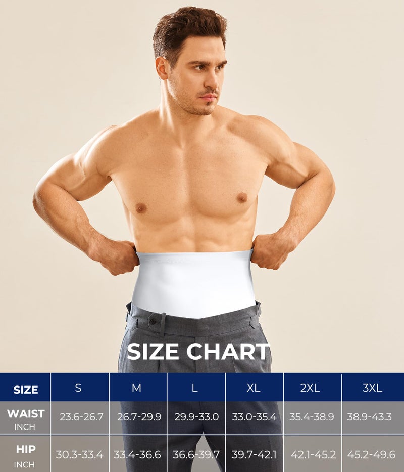 TAILONG Men Tummy Control Shorts High Waist Slimming Underwear Body Shaper Seamless Belly Girdle Boxer Briefs (White, Medium) - Image 5
